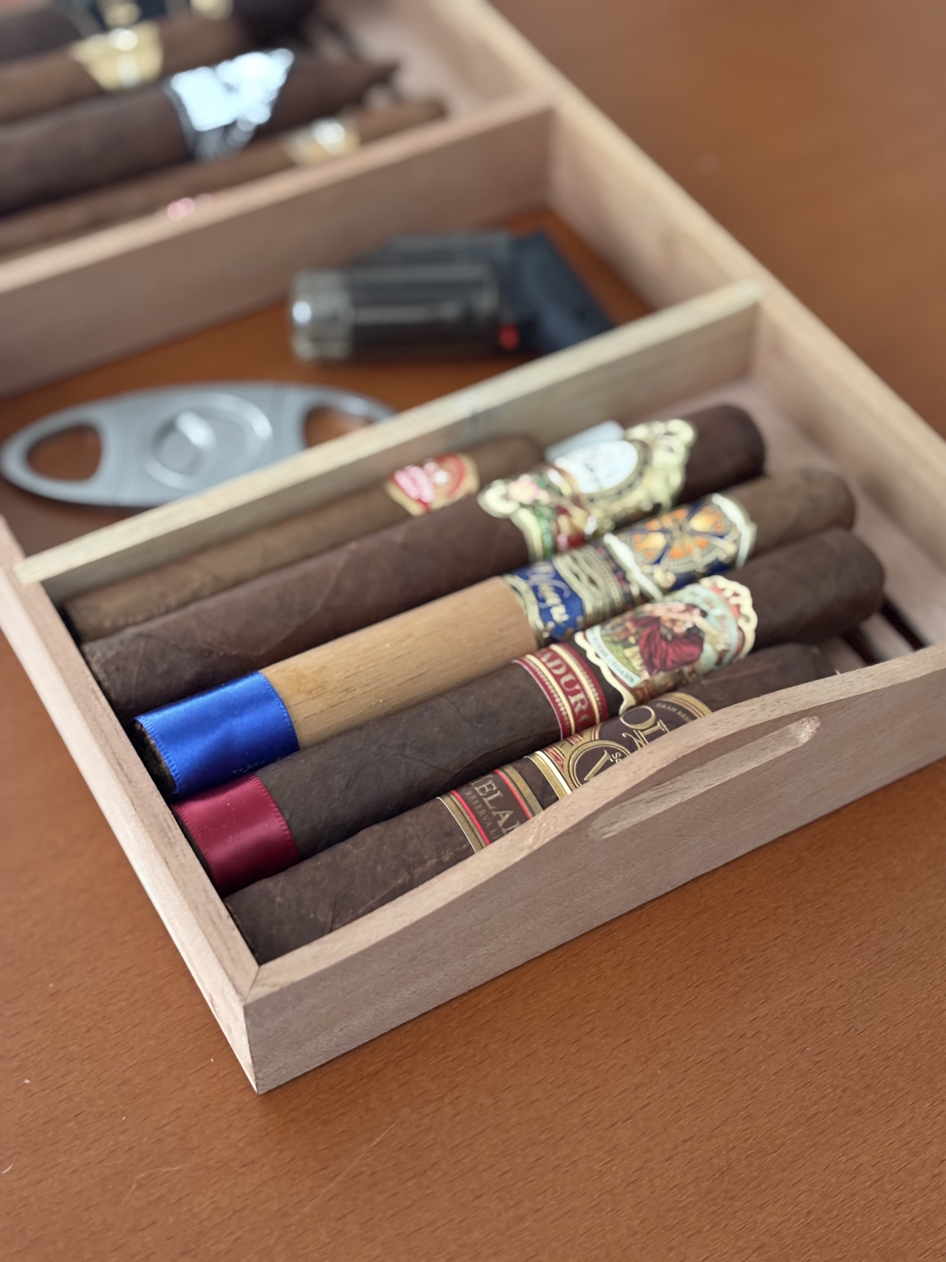 Premium cigars in a box